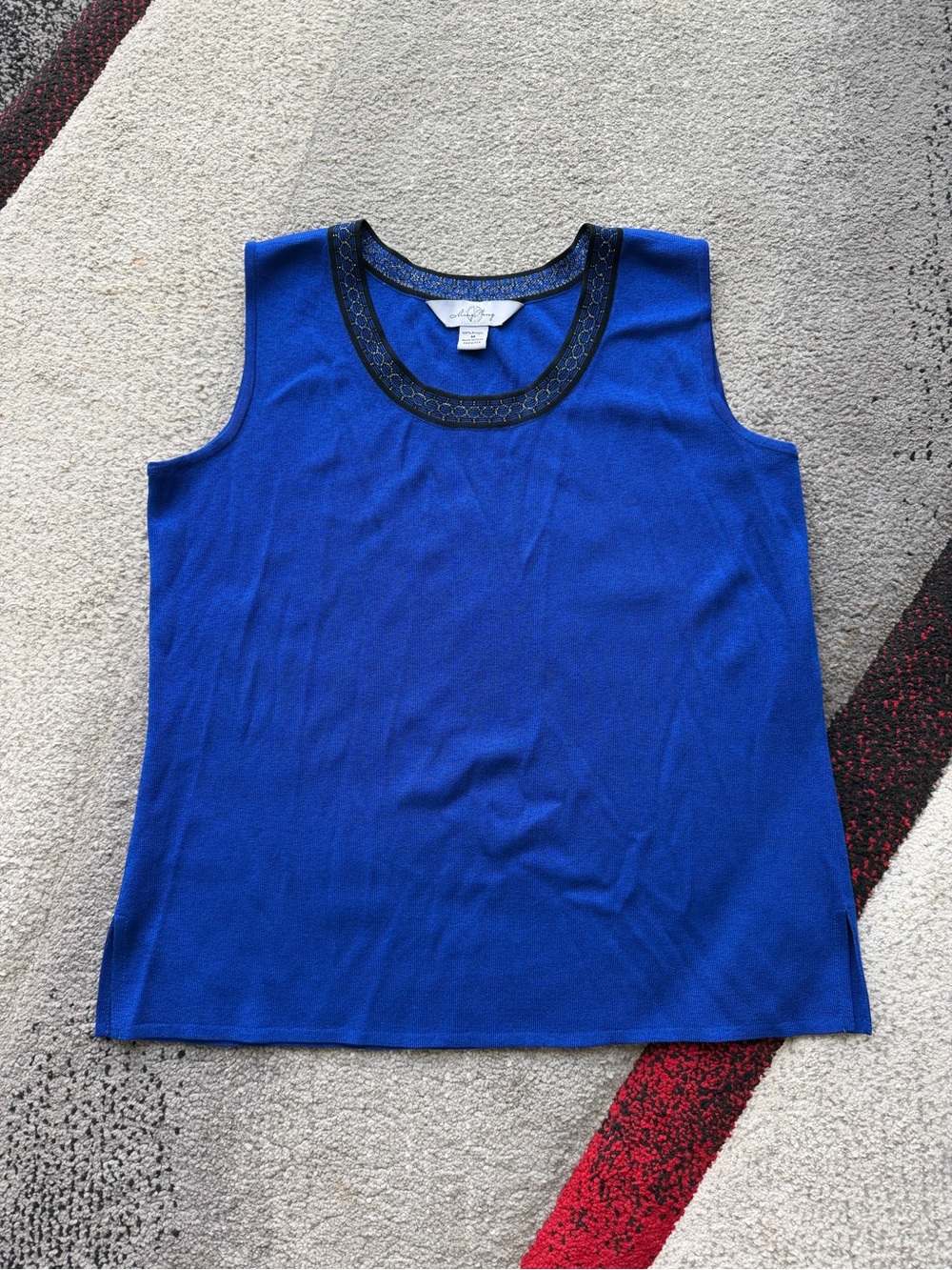Ming Wang Cobalt Blue Acrylic Knit Tank Top